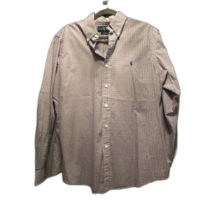 Ralph Lauren Purple and White Gingham Button-Up Shirt – Men's Size Large